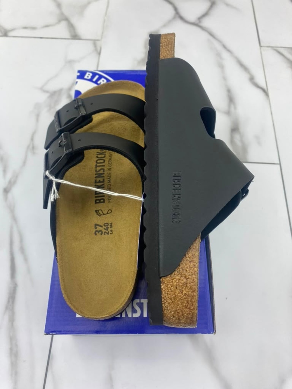 BIRKENSTOCK BLACK ‘ARIZONA BS’ LEATHER regular fit - Picture 3 of 5